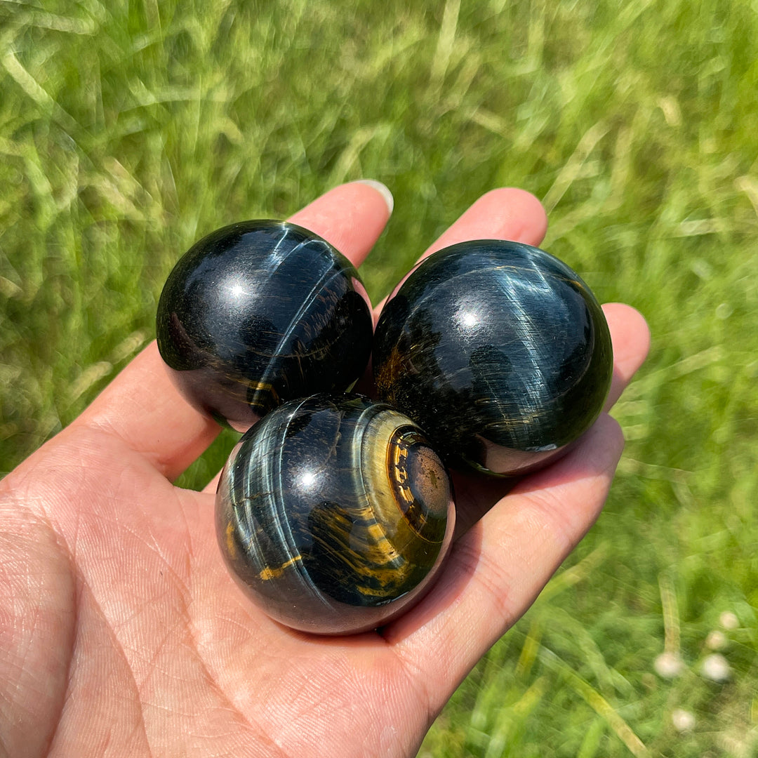 Natural Crystal Blue Tiger Eye Stone Sphere
