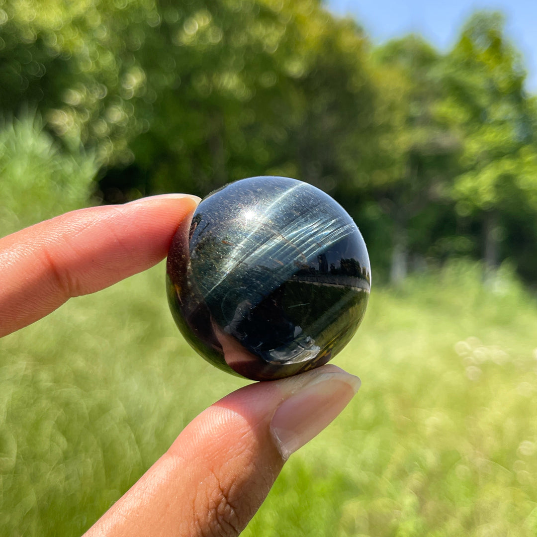 Natural Crystal Blue Tiger Eye Stone Sphere
