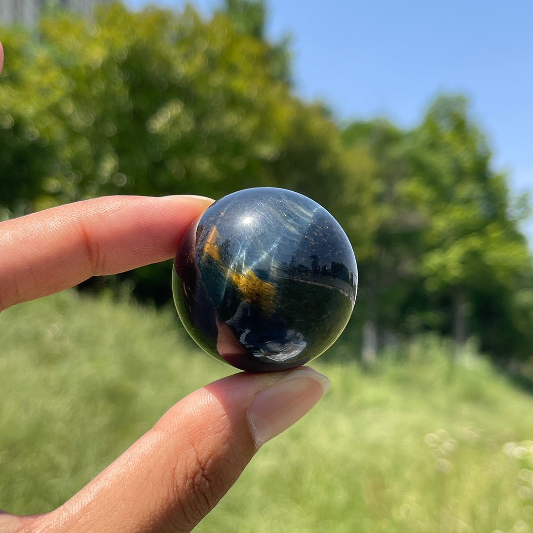 Natural Crystal Blue Tiger Eye Stone Sphere
