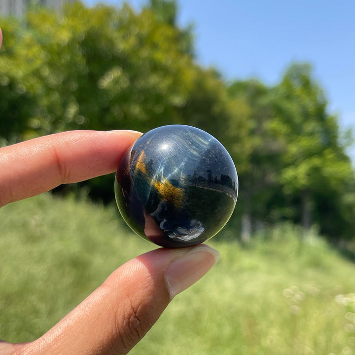 Natural Crystal Blue Tiger Eye Stone Sphere
