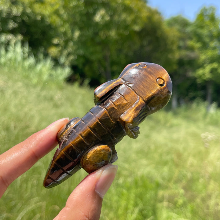 Unique,Natural Crystal Tiger Eye Animal Carving