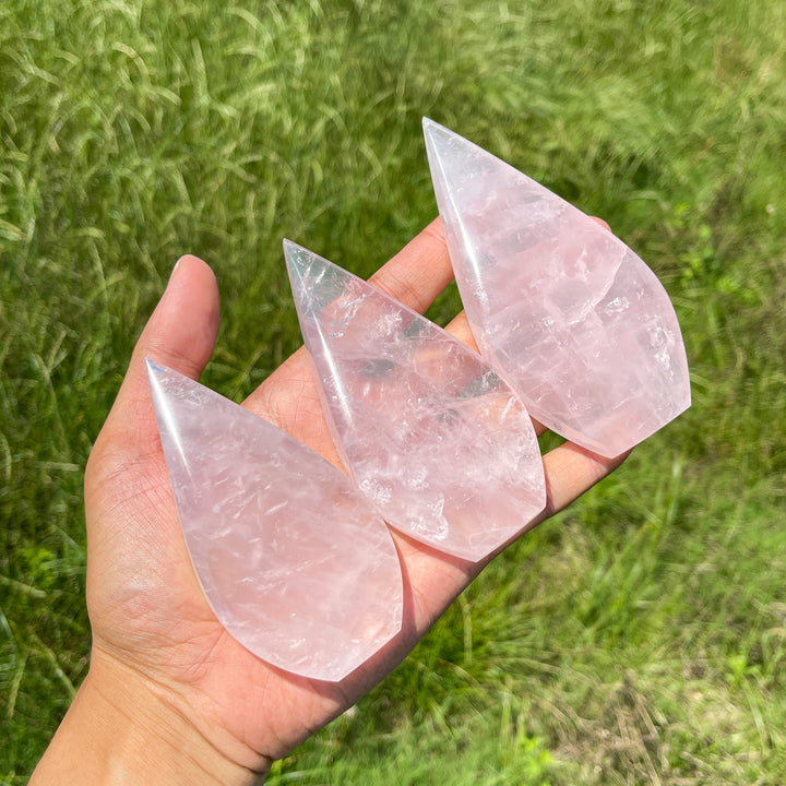 Natural Crystal Rose Quartz Teardrop
