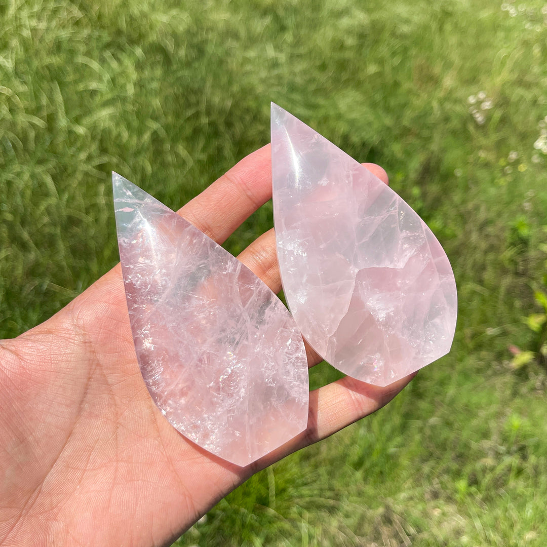 Natural Crystal Rose Quartz Teardrop