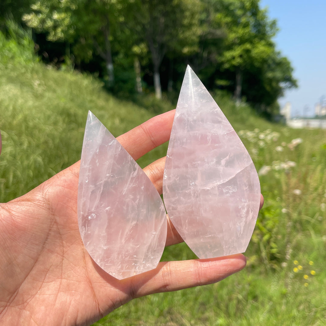 Natural Crystal Rose Quartz Teardrop