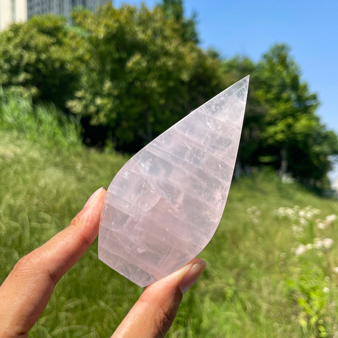 Natural Crystal Rose Quartz Teardrop