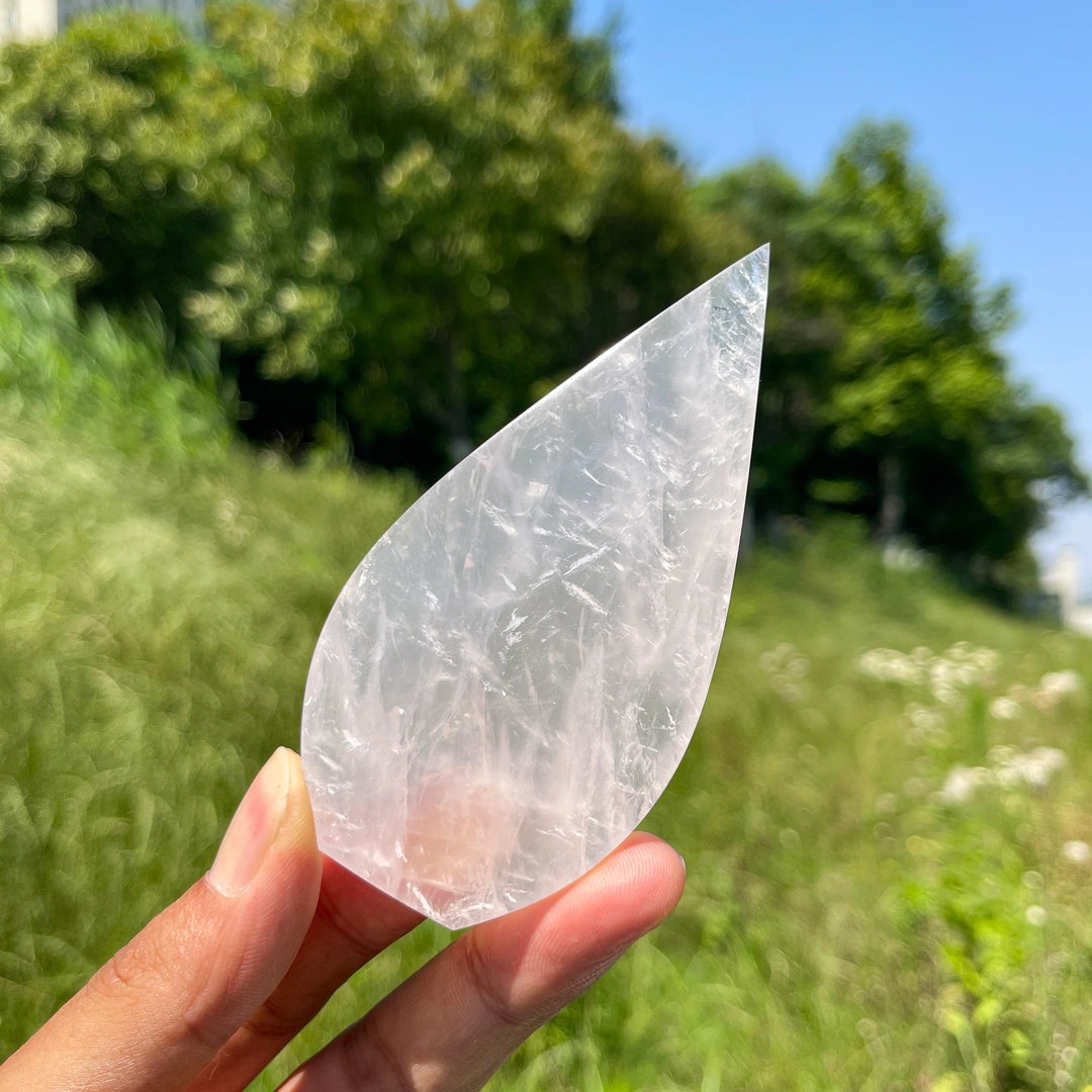 Natural Crystal Rose Quartz Teardrop