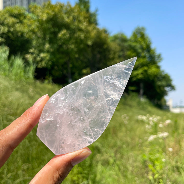 Natural Crystal Rose Quartz Teardrop