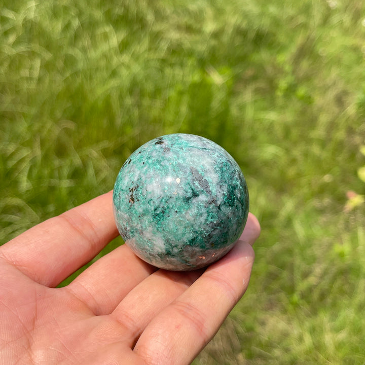 Natural Crystal Fuchsite With Pyrite Sphere
