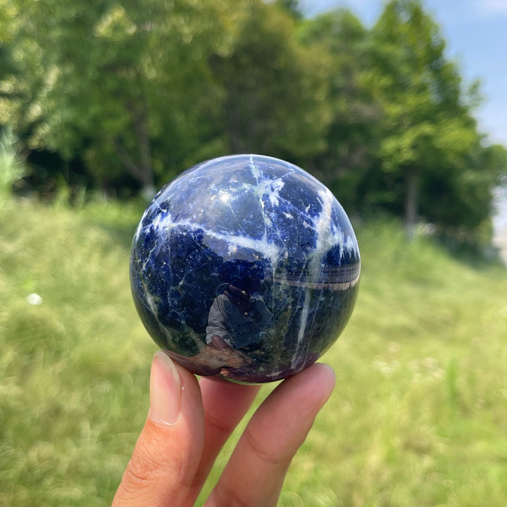 Unique,Natural Crystal Serene Sodalite Sphere