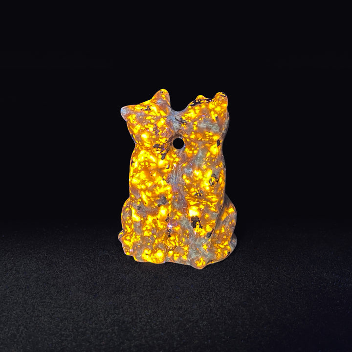 Natural Crystal Couple Cat Carving
