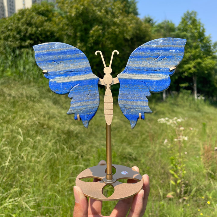 Unique,Natural Crystal Lapis Lazuli Butterfly Wing Set
