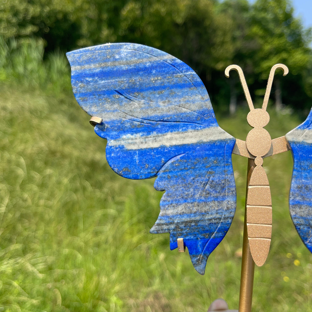 Unique,Natural Crystal Lapis Lazuli Butterfly Wing Set