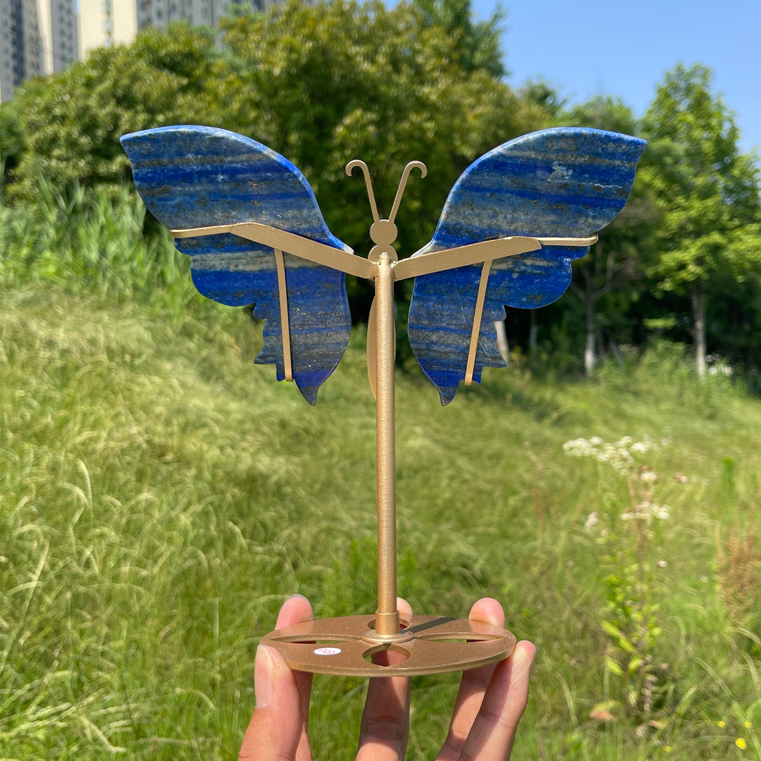 Unique,Natural Crystal Lapis Lazuli Butterfly Wing Set