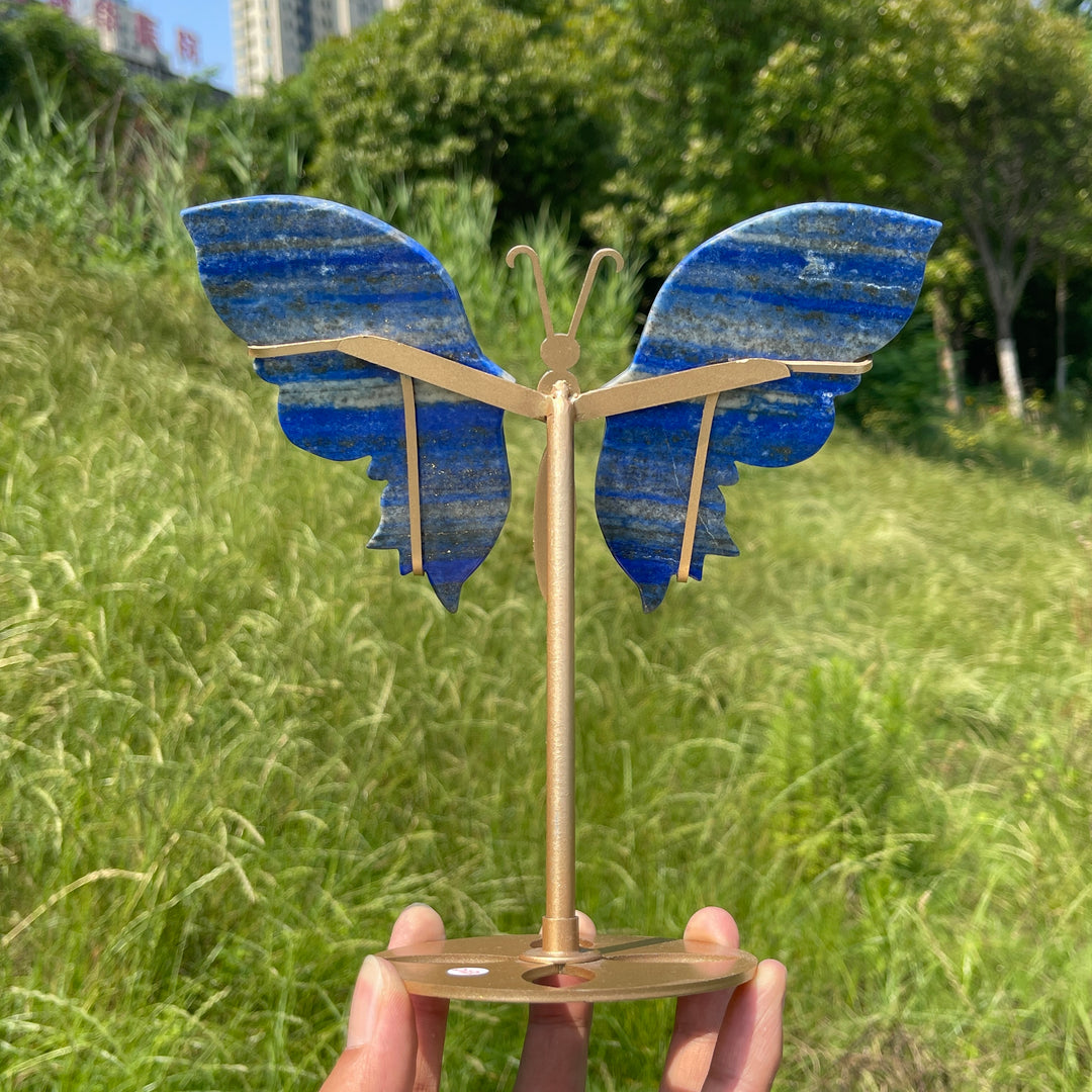 Unique,Natural Crystal Lapis Lazuli Butterfly Wing Set