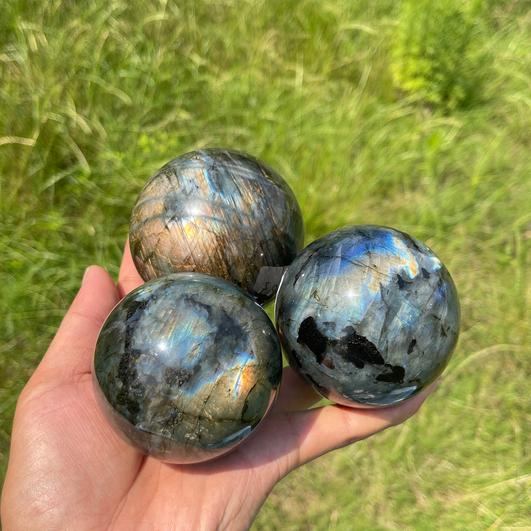 Unique,Natural Crystal Labradorite Sphere