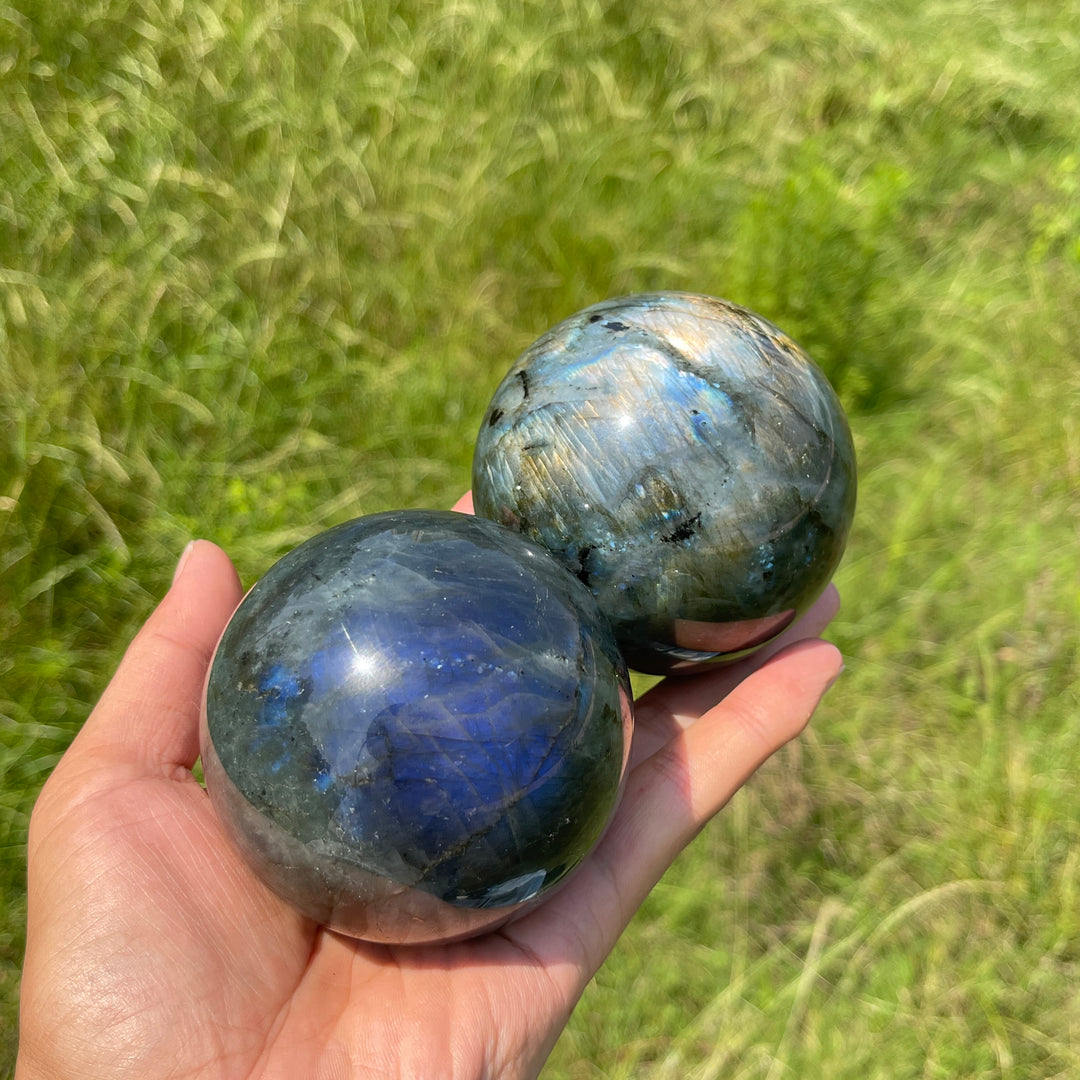 Unique,Natural Crystal Labradorite Sphere