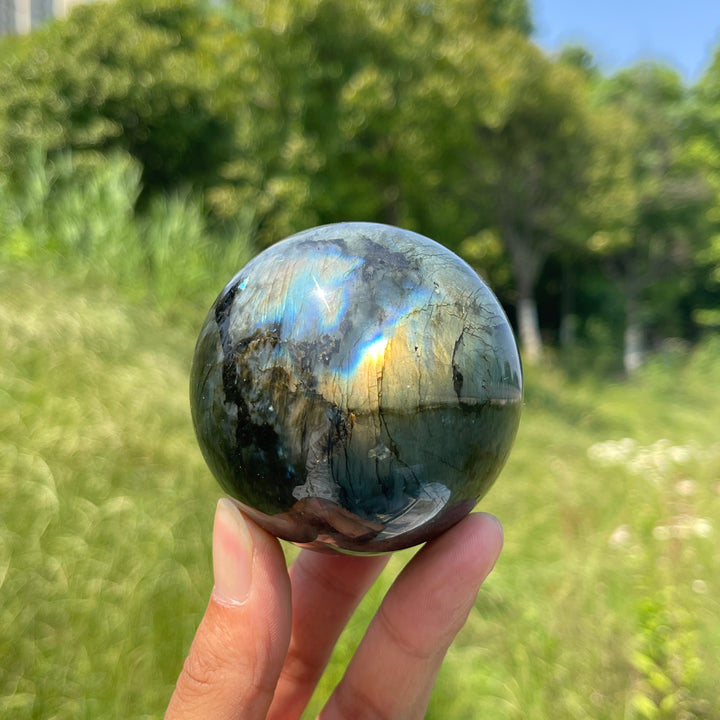 Unique,Natural Crystal Labradorite Sphere