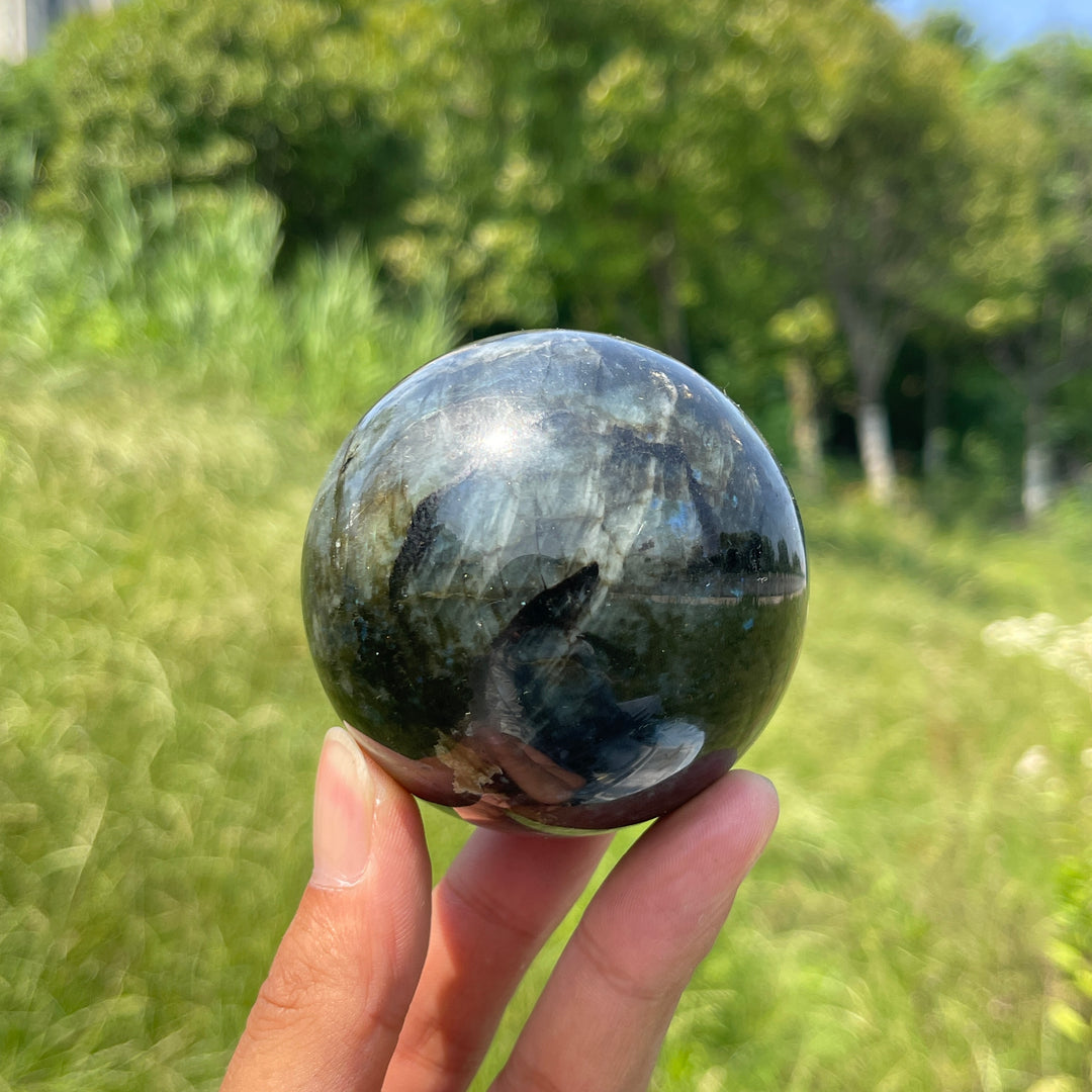 Unique,Natural Crystal Labradorite Sphere