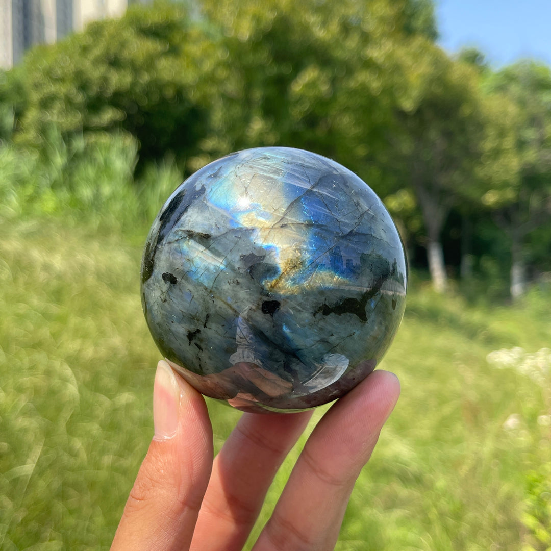 Unique,Natural Crystal Labradorite Sphere