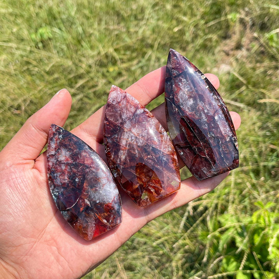 Unique,A Slightly Imperfect Natural Fire Quartz Crystal Teardrop