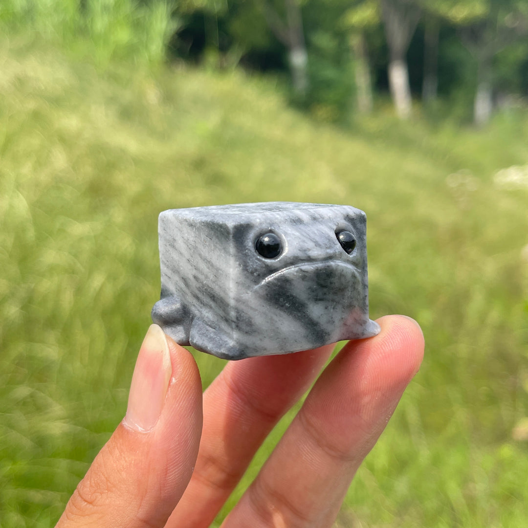 Natural Crystal Square Frog Carving