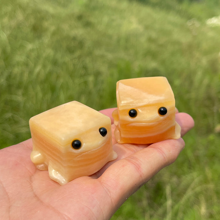 Natural Crystal Square Frog Carving