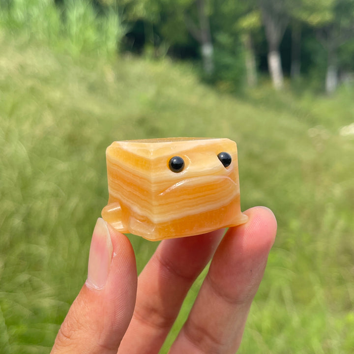Natural Crystal Square Frog Carving