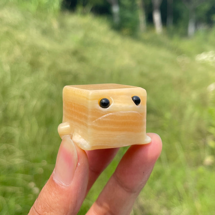 Natural Crystal Square Frog Carving