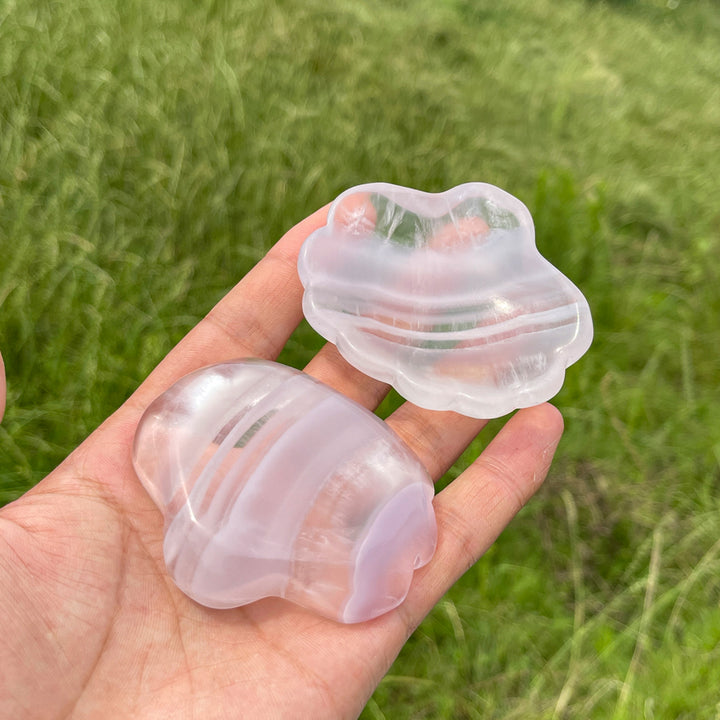 Natural Crystal Fluorite Shell Bowl Carving