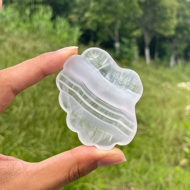 Natural Crystal Fluorite Shell Bowl Carving