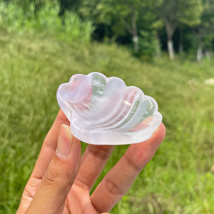 Natural Crystal Fluorite Shell Bowl Carving