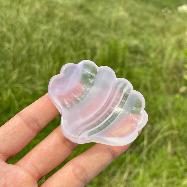 Natural Crystal Fluorite Shell Bowl Carving