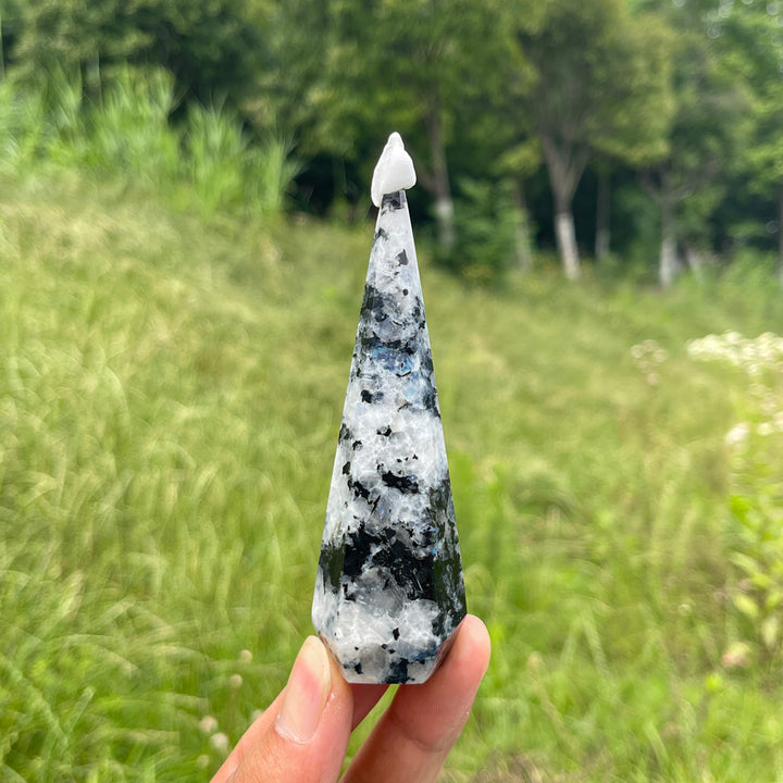 Unique,Natural Crystal Rainbow Moonstone Diamond Tower