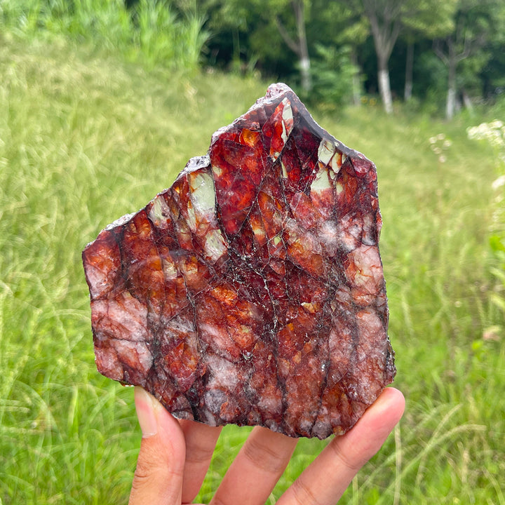 Unique,A Slightly Imperfect Natural Crystal Fire Quartz Slice