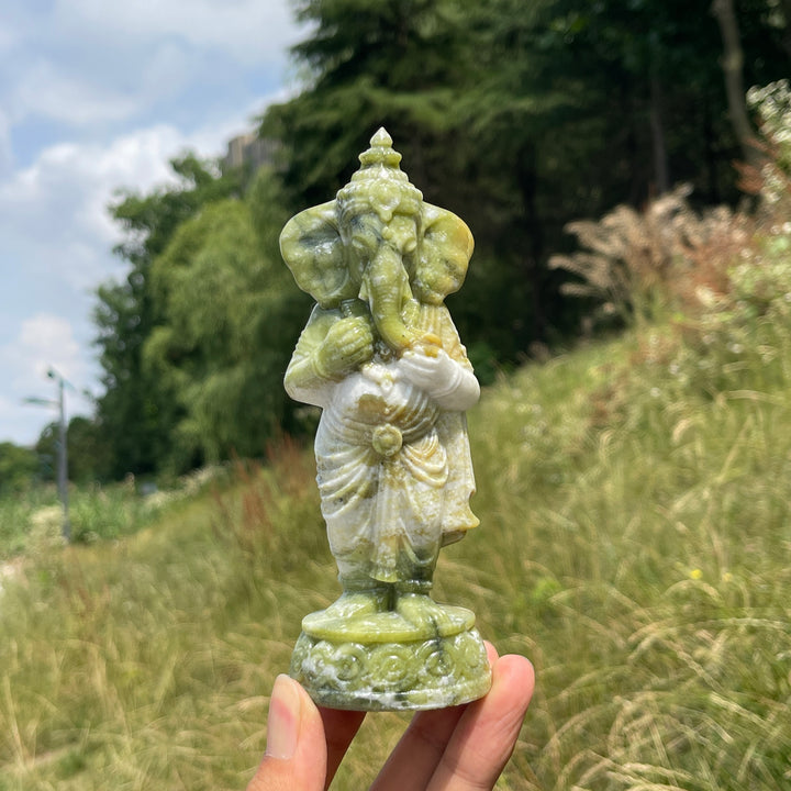 Natural Crystal Standing Ganesha Carving