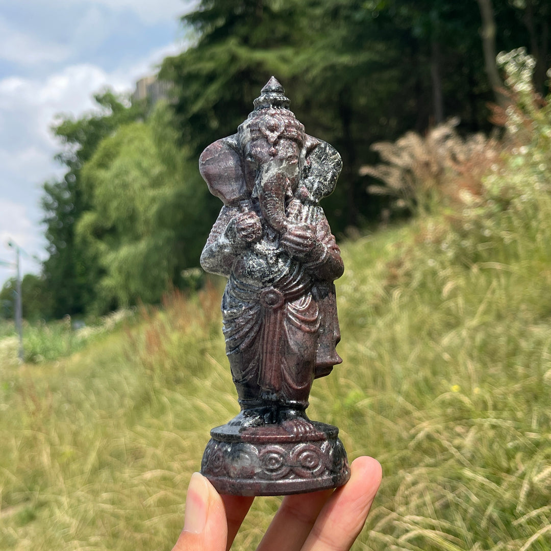 Natural Crystal Standing Ganesha Carving