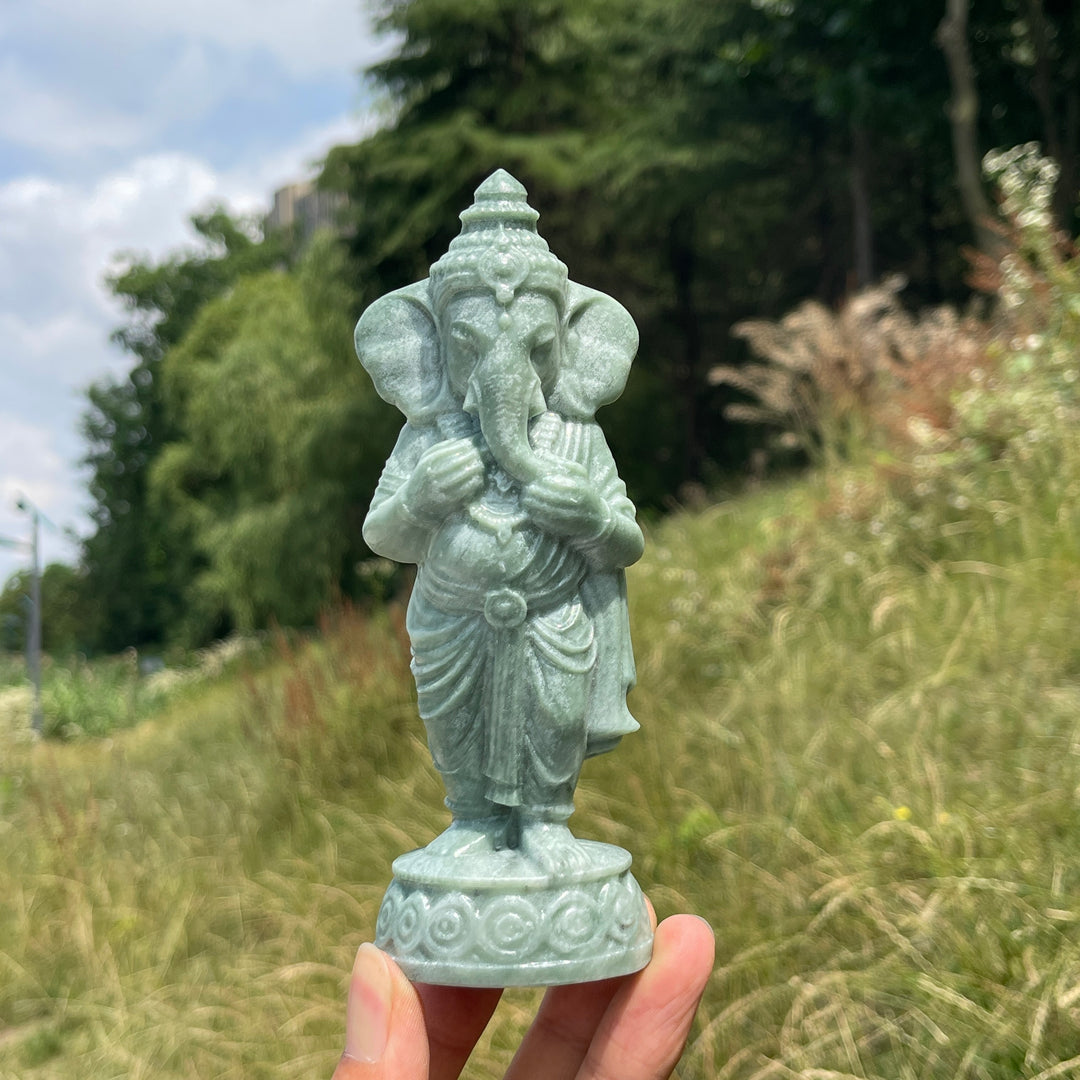 Natural Crystal Standing Ganesha Carving