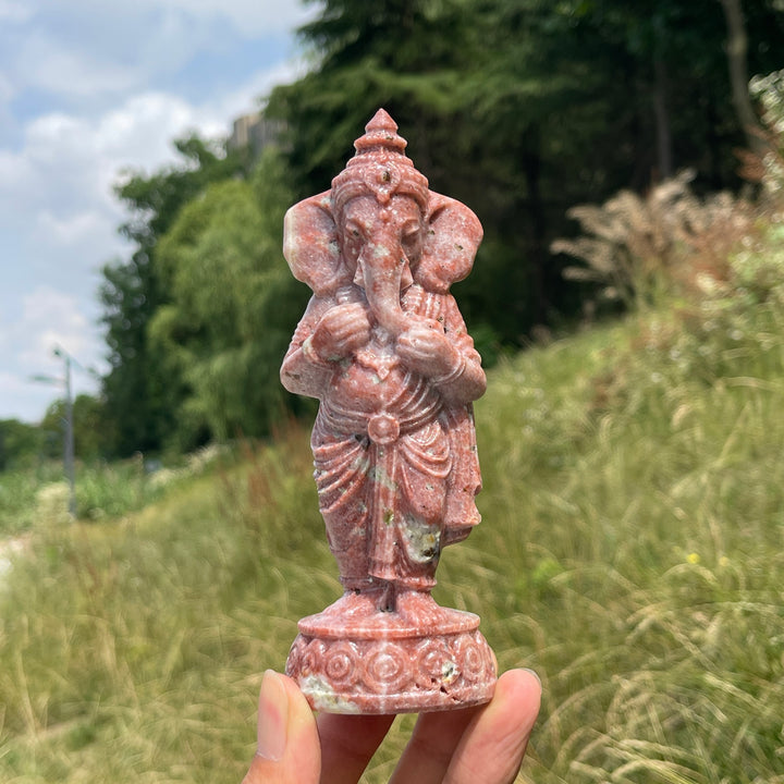 Natural Crystal Standing Ganesha Carving