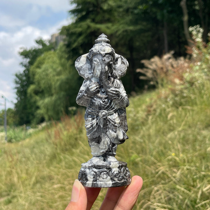 Natural Crystal Standing Ganesha Carving