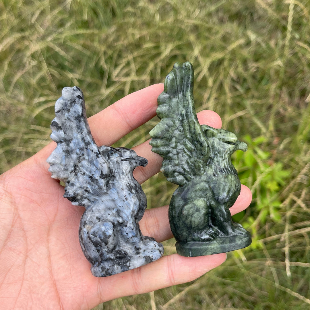 Natural Crystal Griffin Carving