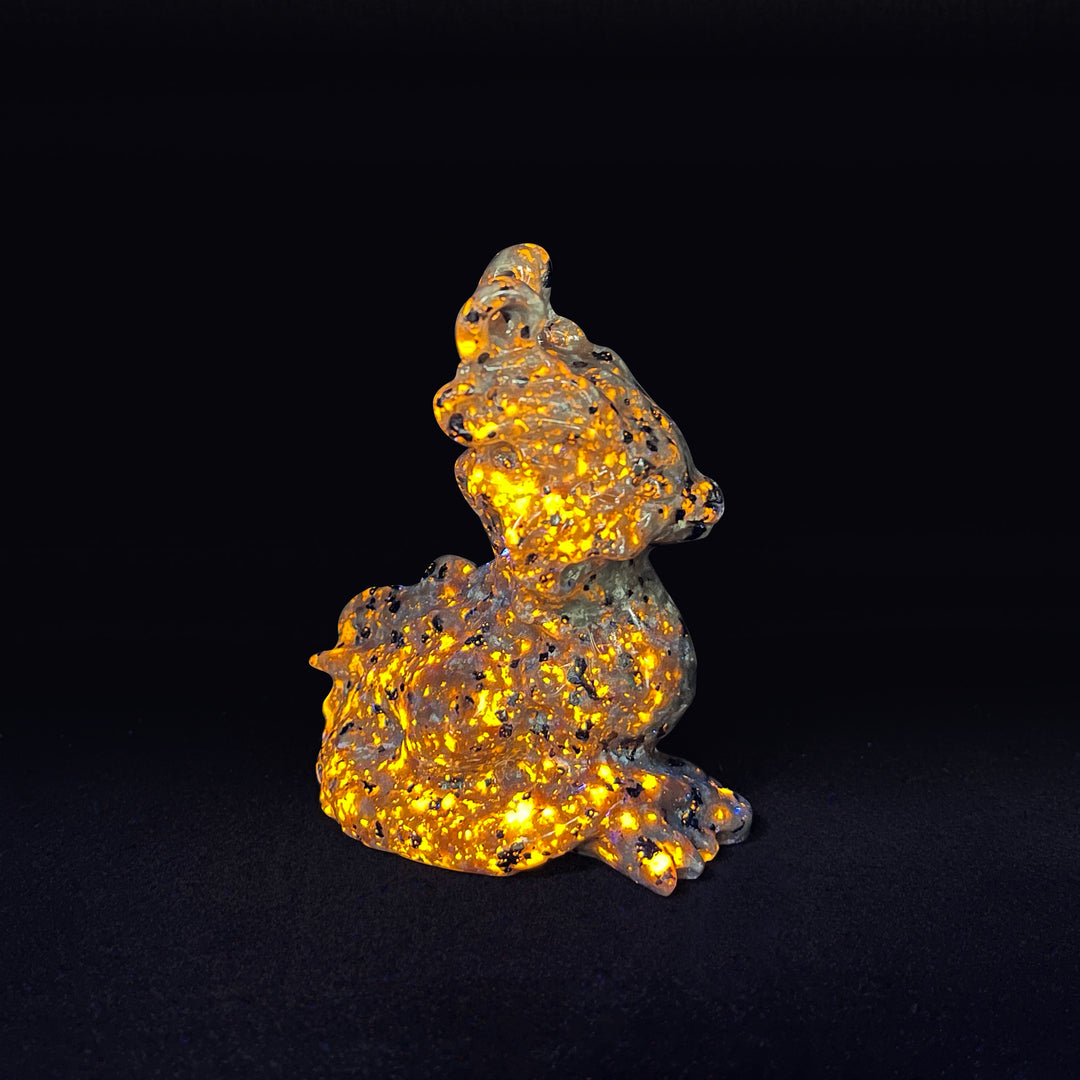 Natural Crystal Horned Dragon Carving