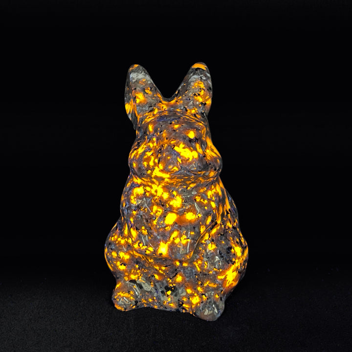 Unique,A Slightly Imperfect Natural Crystal Yooperlite Rabbit Carving
