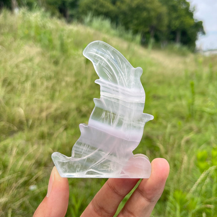 Natural Soft Fluorite Feather Carving