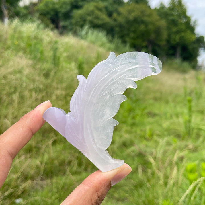Natural Soft Fluorite Feather Carving