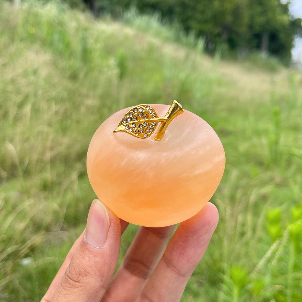 Natural Crystal Exquisite Selenite Apple Carving