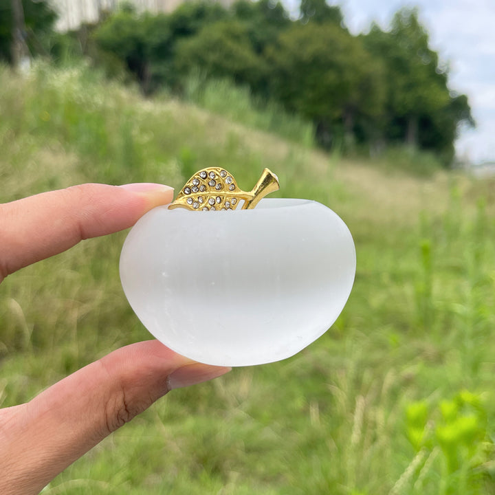 Natural Crystal Exquisite Selenite Apple Carving