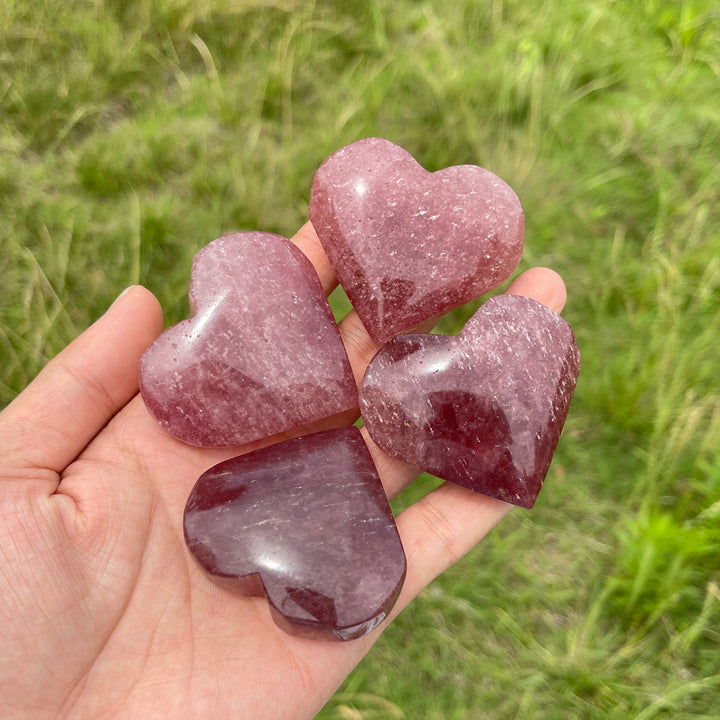 Natural Crystal Strawberry Quartz Heart