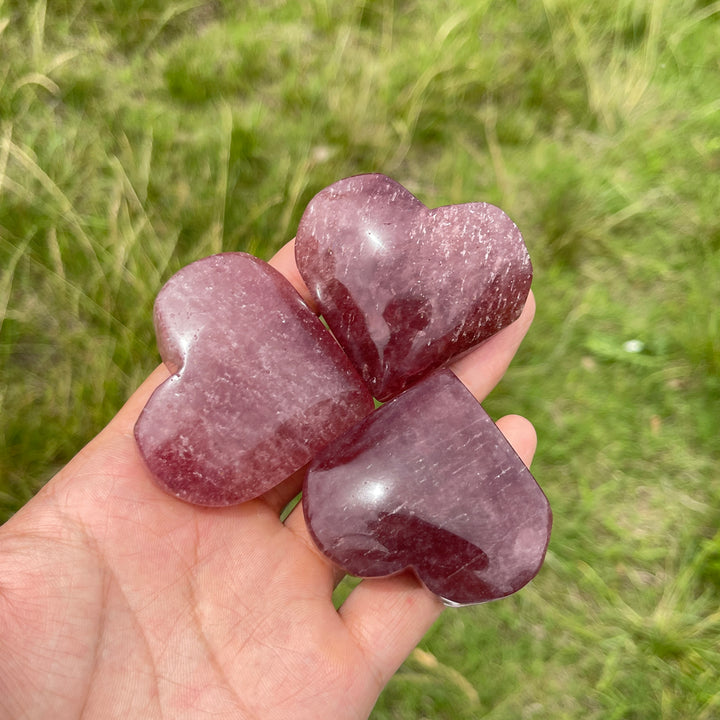 Natural Crystal Strawberry Quartz Heart