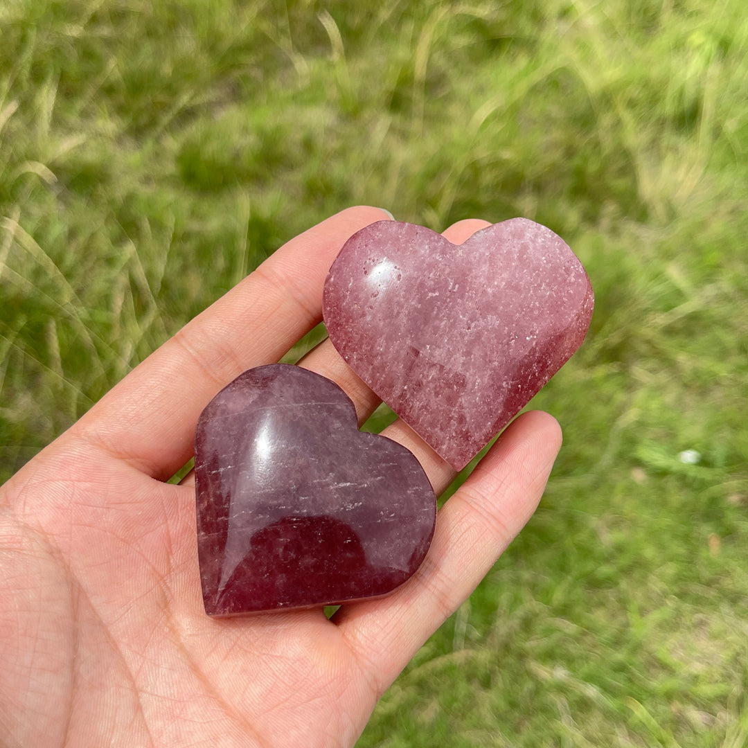 Natural Crystal Strawberry Quartz Heart
