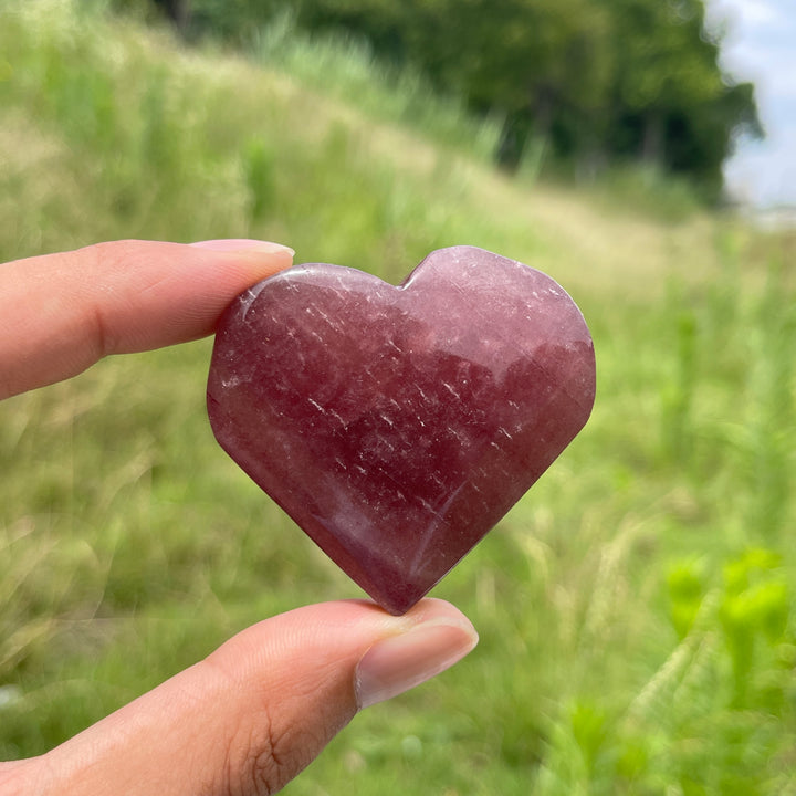 Natural Crystal Strawberry Quartz Heart